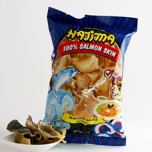Hajima crispy salmon skin (seafood sauce)