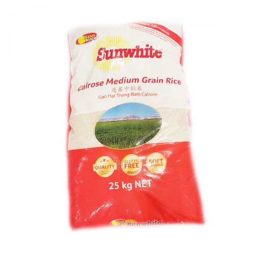 Sunrice Sunwhite Medium Grain 25kg
