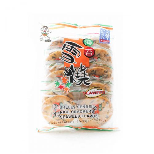 Want Want Shelly Senbei Seaweed Rice Crackers (Orange) 160g